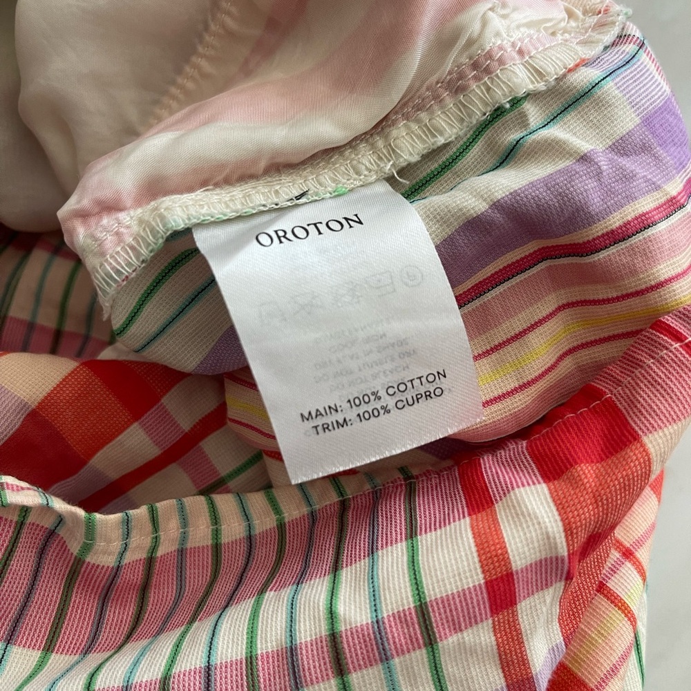 Oroton Checked Plaid Multicolor 100% Cotton Women's Boxer Shorts XS - Picture 6 of 10